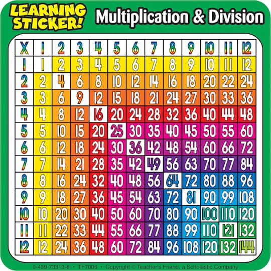 Scholastic Multiplication &#x26; Division Learning Stickers, 6 Packs of 20